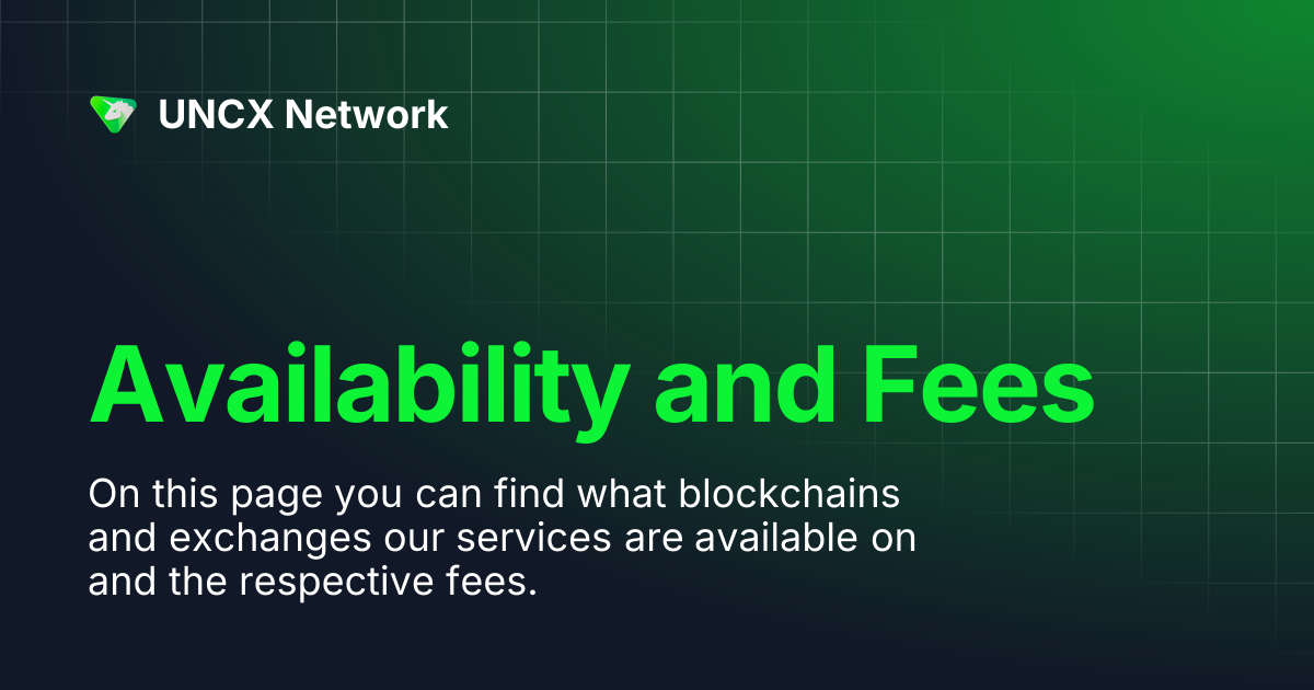 Availability and Fees | UNCX Network